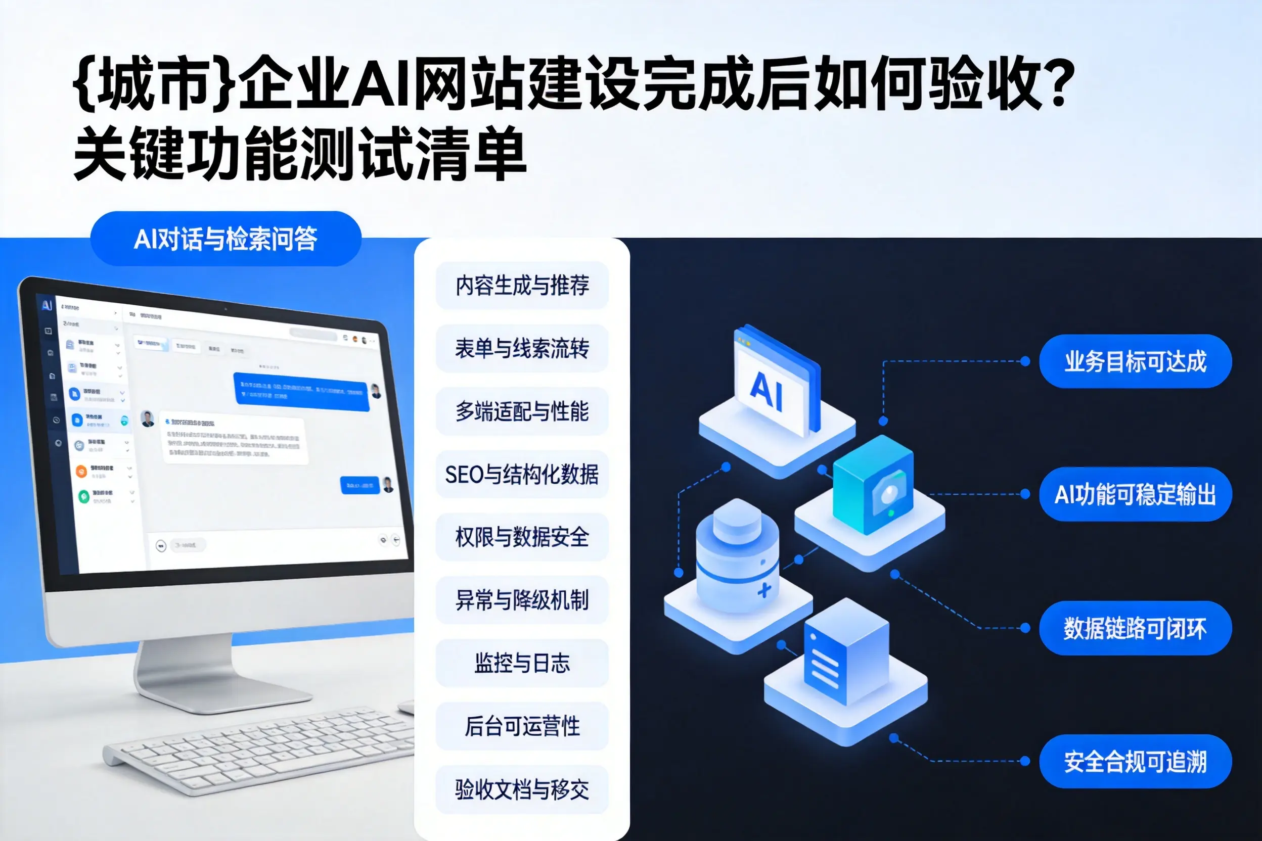 济源企业AI网站建设完成后如何验收?关键功能测试清单